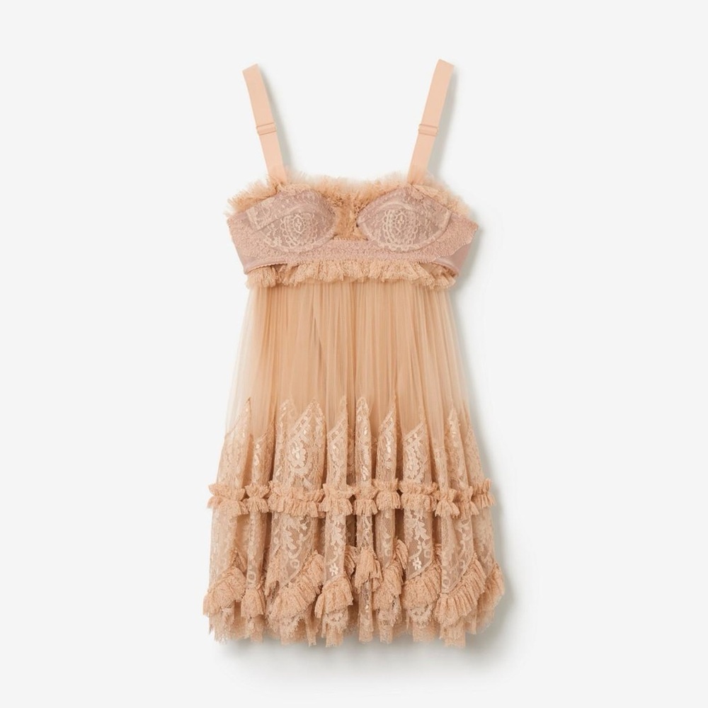 BURBERRY AUTHENTIC LACE BABY DOLL WEDDING DRESS Size 6 US
